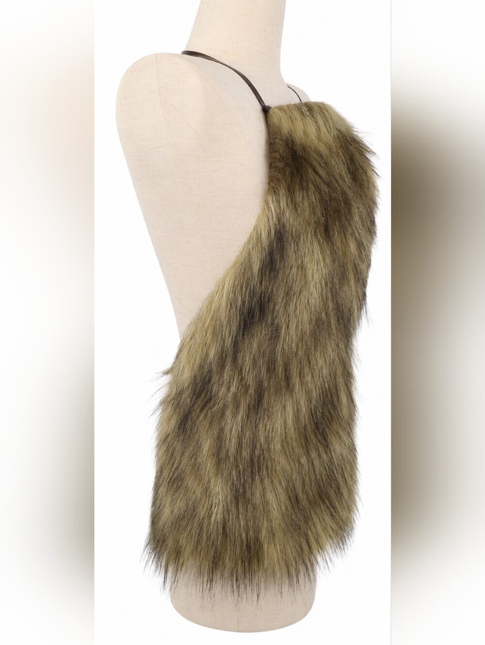NWT Faux Fur Halter Top Backless Festival Rave Clubwear One Size - Picture 3 of 4